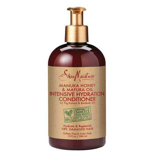 ACONDICIONADOR CON ACLARADO MANUKA HONEY & MAFURA OIL INTENSIVE HYDRATION CONDITIONER SHEA MOISTURE 364ml - Beauty Fair Cosmetics