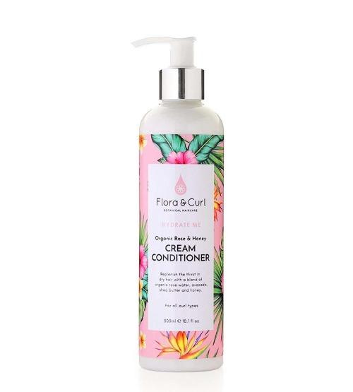 ACONDICIONADOR CON ACLARADO ORGANIC ROSE & HONEY CREAM CONDITIONER FLORA AND CURL 300ML - Beauty Fair Cosmetics