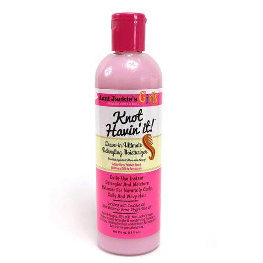 ACONDICIONADOR SIN ACLARADO KNOT HAVIN' IT! LEAVE-IN ULTIMATE DETANGLING MOISTURIZER AUNT JACKIE'S GIRLS 355m - Beauty Fair Cosmetics