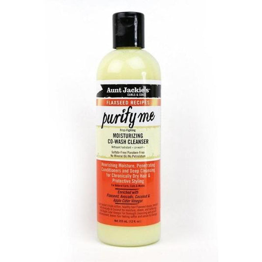 AUNT JACKIE'S COWASH PURIFY ME MOISTURIZING CO-WASH CLEANSER AUNT JACKIE'S CURLS & COILS FLAXSEED RECIPES 355ml - Beauty Fair Cosmetics