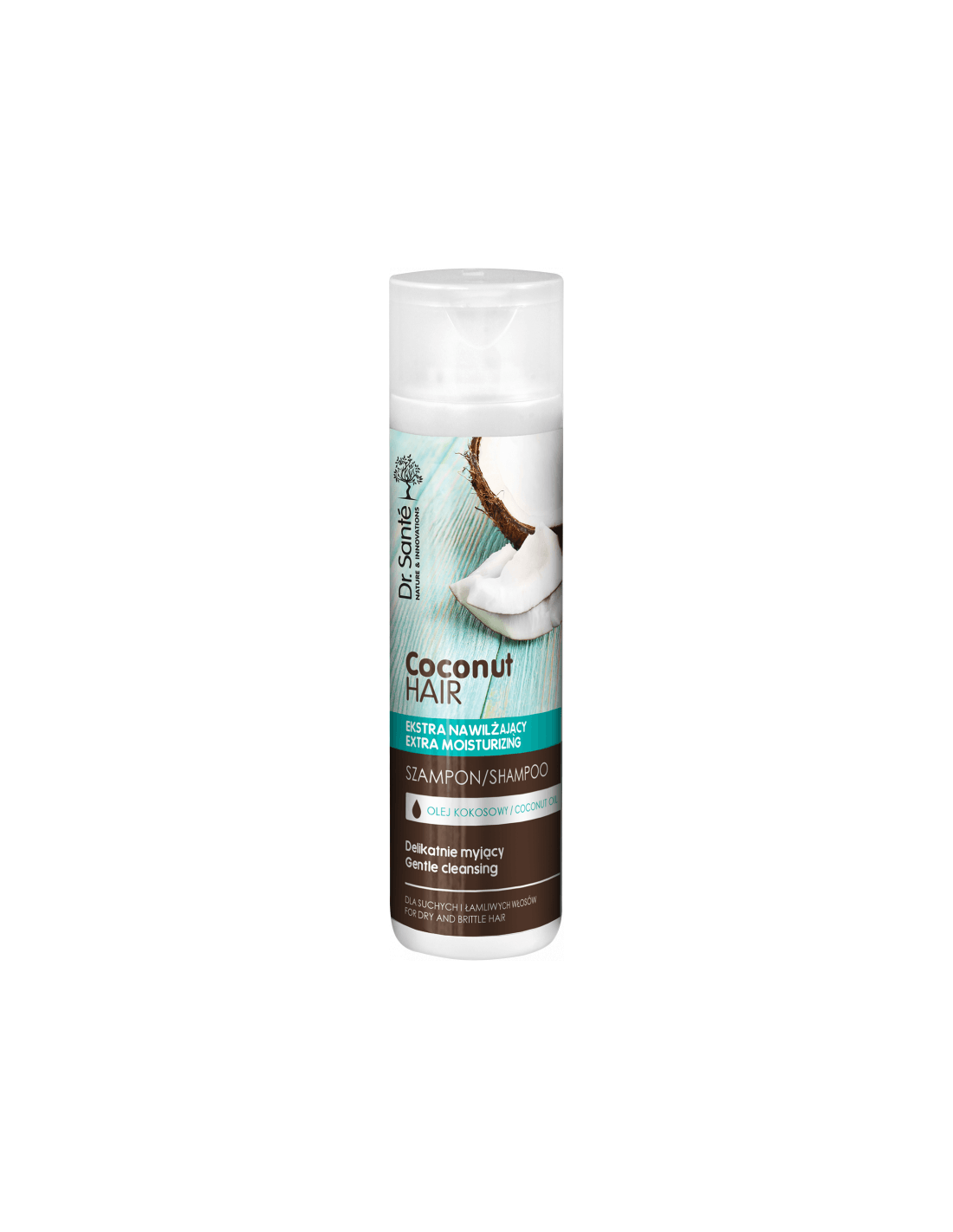 CHAMPÚ HIDRATANTE PARA APORTAR BRILLO AL CABELLO SECO COCONUT DR. SANTE 250 ML - Beauty Fair Cosmetics