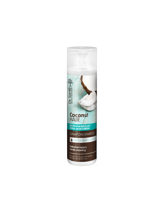 CHAMPÚ HIDRATANTE PARA APORTAR BRILLO AL CABELLO SECO COCONUT DR. SANTE 250 ML - Beauty Fair Cosmetics