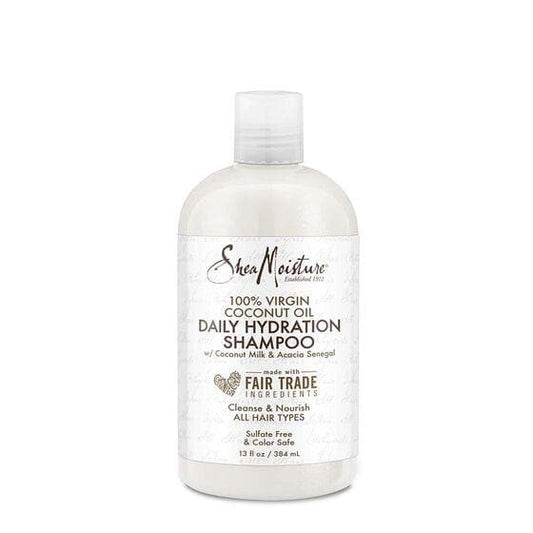 CHAMPÚ HYDRATANTE DAILY HYDRATION SHAMPOO 100% VIRGIN COCONUT OIL SHEA MOISTURE 384ml - Beauty Fair Cosmetics