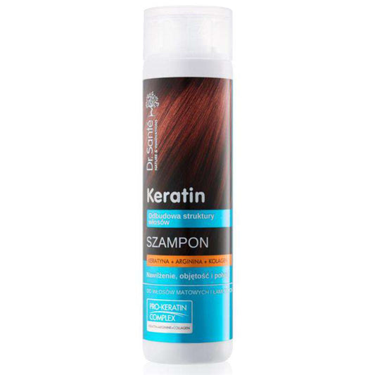 CHAMPU KERATINA HIDRATANTE Y REGENRADOR KERTAIN SHAMPOO DR SANTE 250 ML - Beauty Fair Cosmetics