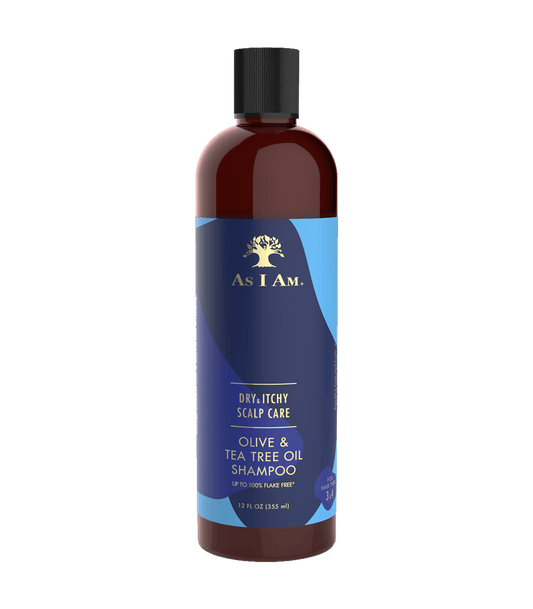 CHAMPU PARA CASPA OLIVE & TEA TREE OIL DRY AND ITCHY SCLAP SHAMPOO AS I AM 355ml - Beauty Fair Cosmetics