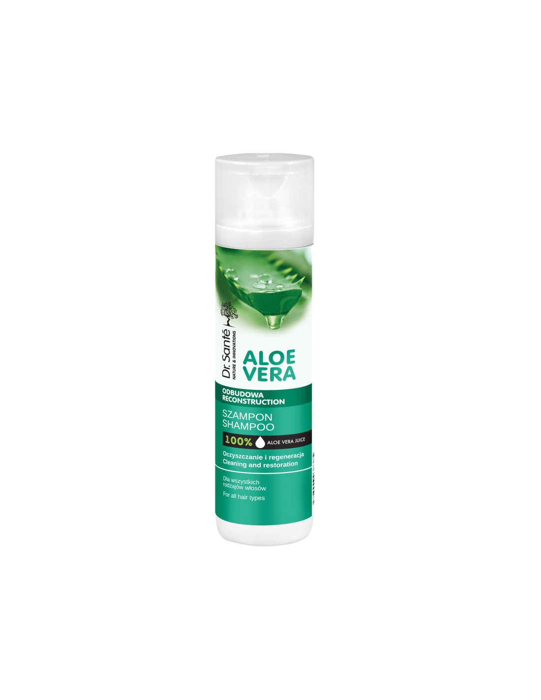 CHAMPÚ REESTRUCTURANTE CON ALOE VERA SHAMPOO DR. SANTE 250 ML - Beauty Fair Cosmetics