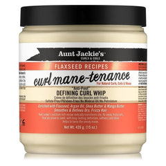 CREMA DE PEINADO DEFINIDORA CURL MANE-TENANCE "ANTI-POOF" DEFINING CURL WHIP AUNT JACKIE'S CURLS & COILS FLAXSEED RECIPES 426G - Beauty Fair Cosmetics