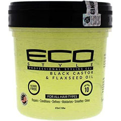 GEL ECO STYLE BLACK CASTOR & FLAXSEED GEL 16.oz - Beauty Fair Cosmetics