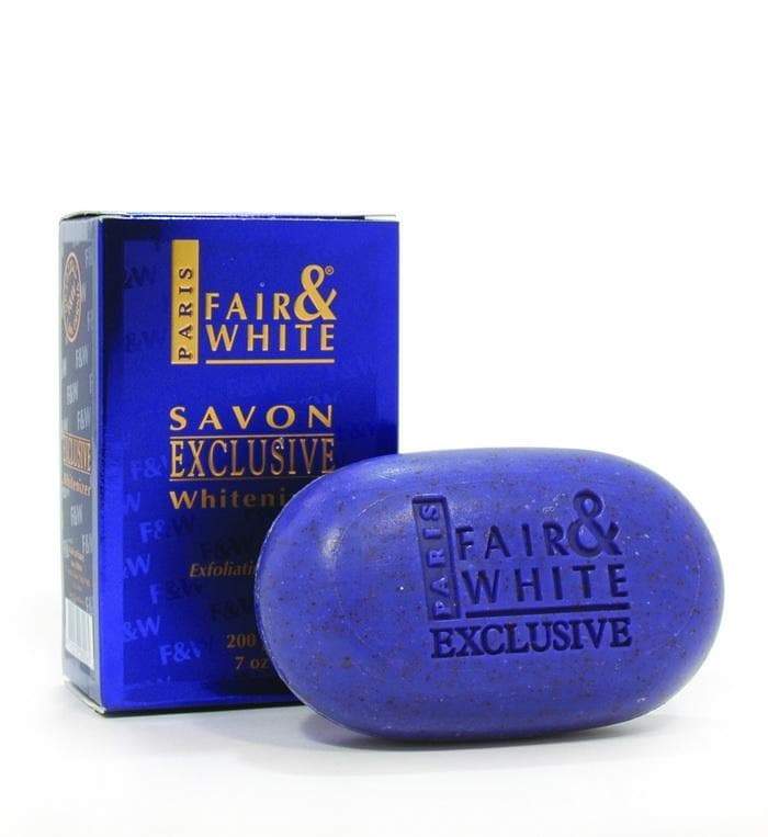 JABÓN EXCLUSIVE WHITENIZER EXFOLIATING SOAP FAIR & WHITE 200 GR - Beauty Fair Cosmetics