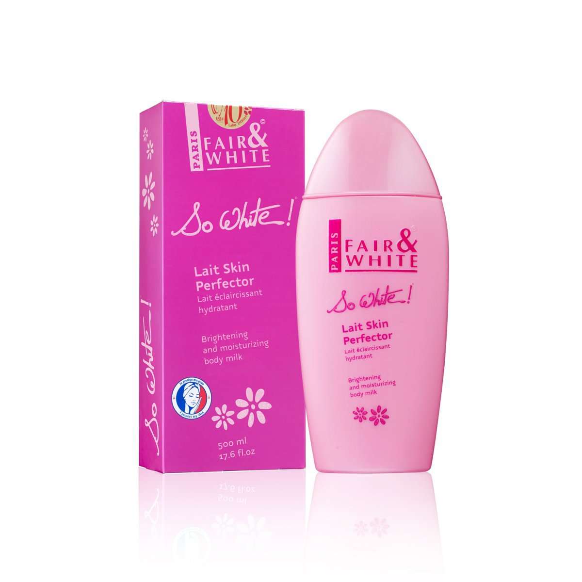 LOCION BRIGHTENING AND MOISTURZING BODY MILK FAIR & WHITE SO WHITE SKIN PERFECTOR 500 ML - Beauty Fair Cosmetics