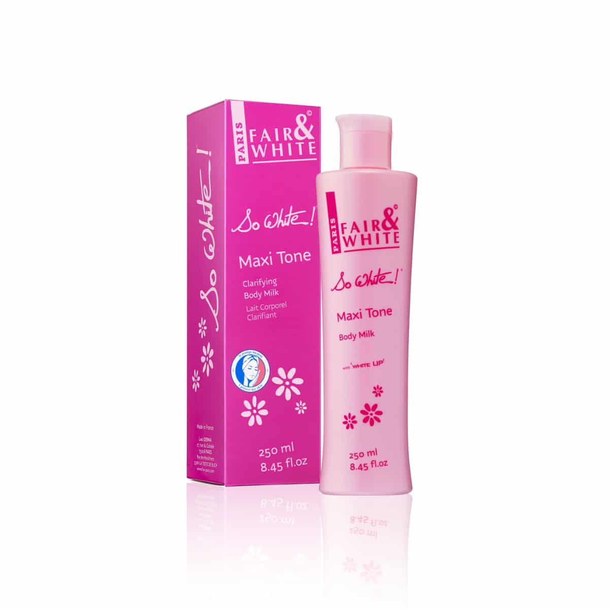 LOCION SO WHITE! MAXI TONE CLARIFYING BODY MILK FAIR & WHITE 250 ML - Beauty Fair Cosmetics