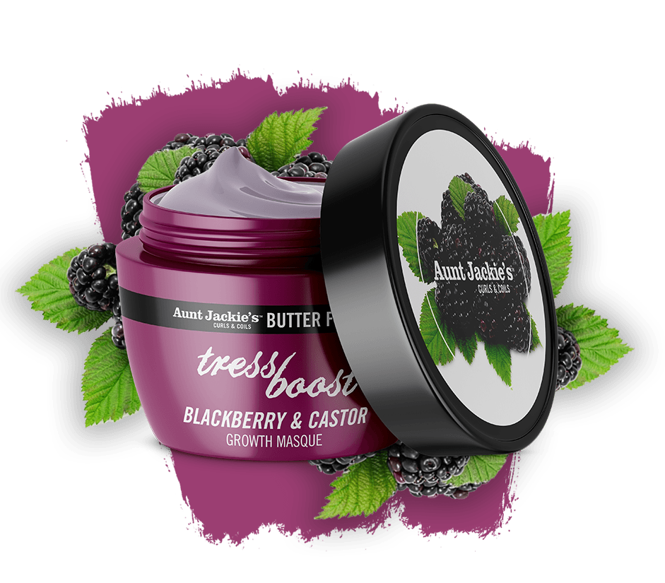 MASCARILLA CRECIMIENTO TRESS BOOSTBLACKBERRY AND CASTOR HAIR GROWTH MASQUE AUNT JACKIES 355ml - Beauty Fair Cosmetics