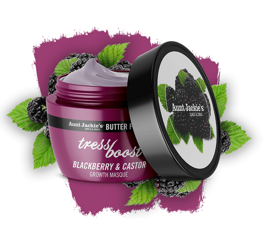 MASCARILLA CRECIMIENTO TRESS BOOSTBLACKBERRY AND CASTOR HAIR GROWTH MASQUE AUNT JACKIES 355ml - Beauty Fair Cosmetics