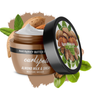 MASCARILLA HIDRATANTE CURL SPELL ALMOND OIL AND SHEA BUTTER MOISTURE MASQUE AUNT JACKIES 355ml - Beauty Fair Cosmetics