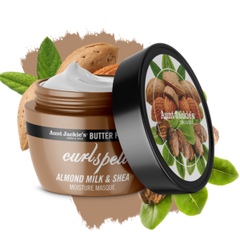 MASCARILLA HIDRATANTE CURL SPELL ALMOND OIL AND SHEA BUTTER MOISTURE MASQUE AUNT JACKIES 355ml - Beauty Fair Cosmetics