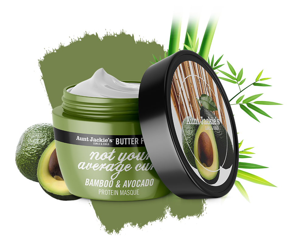 MASCARILLA PROTEINA NOT YOU AVERAGE CURL BAMBOO AND AVOCADO PROTIEN MASQUE AUNT JACKIES 355ml - Beauty Fair Cosmetics