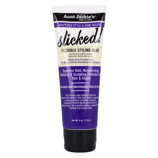 PEGAMENTO PARA PEINAR SLICKED GRAPSEED FLEXIBLE STYLING GLUE AUNT JACKIES 133ml - Beauty Fair Cosmetics