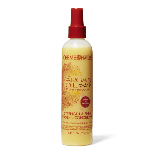 SPRAY HIDRATANTE ACEITE DE ARGAN OIL STRENGTH &amp; SHINE LEAVE IN CONDITION CREME OF NATURE 250 ML - Beauty Fair Cosmetics